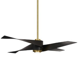 64" Minka Aire Modern Indoor Ceiling Fan with LED Light Remote Control Soft Brass Matte Black for Living Room Kitchen Bedroom Home - 1 of 4