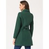 Allegra K Women's Collar Long Sleeve Single Breasted Winter Long Coat - 4 of 4