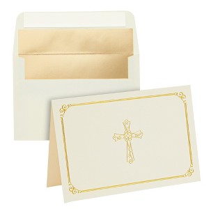 Faithful Finds 24 Pack Christian Thank You Cards with Gold Foil Cross + Envelopes, 4 x 6 in - 1 of 4