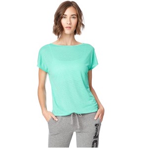 Aeropostale Womens Striped Cocoon Embellished T-Shirt, Green, X-Small - 1 of 3