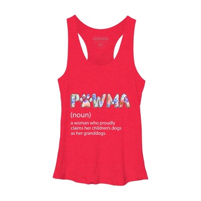 Women's Design By Humans Grandmother Loves Grandogs Pawma By littlesenh1 Racerback Tank Top