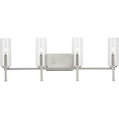Progress Lighting Elara 4-Light Wall Light in Brushed Nickel with Clear Glass Shades