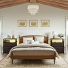WOWLIVE Nightstand with 4 Drawers and Charge Station,  Bedside Table with LED Lights and 2-Tier wooden Shelf - 2 of 4