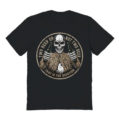 Rerun Island Men's Two Beer Short Sleeve Graphic Cotton T-Shirt