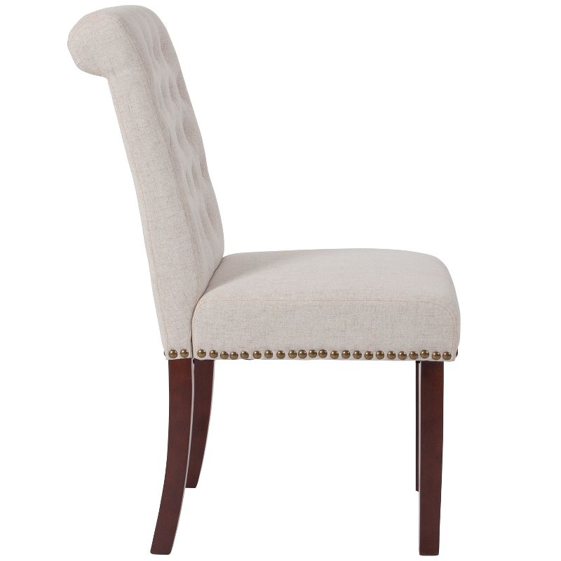 Merrick Lane Upholstered Parsons Chair with Nailhead Trim, 4 of 18