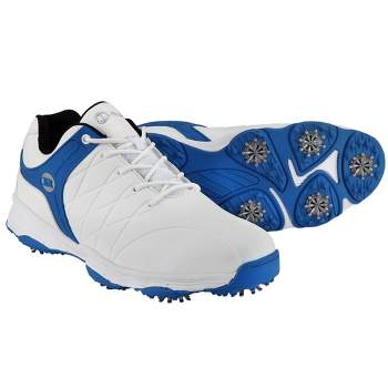 Ram Golf FX Tour Mens Waterproof Golf Shoes White/Blue