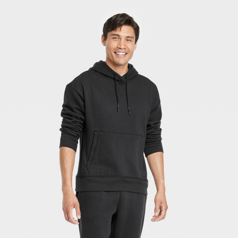 Men's Cotton Fleece Hooded Sweatshirt - All In Motion™ Black M