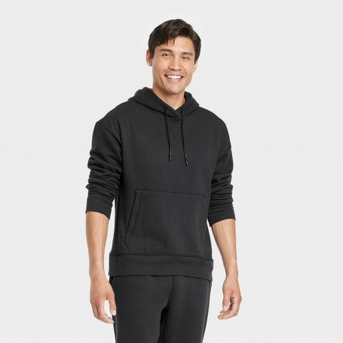 Men's Cotton Fleece Hooded Sweatshirt - All In Motion™ Black L : Target