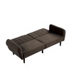 Royal Hampton Fold Out Futon Sofa Bed, Dark Brown, Retro Channel Tufted Back - 3 of 4