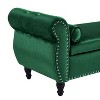CAVINAS 48" Storage Ottoman, Modern Velvet Fabric Shoe Bench with Wooden Frame, Button Tufted Entryway Table for Living Room, Bedroom - 3 of 4