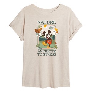 Women's - Disney - Nature The Antidote To Stress Oversized Graphic T-Shirt - 1 of 4