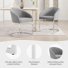 Bekrvio Boucle Dining Chairs with Barrel Back - Mid Century Modern Accent Arm Chairs with Chrome U-Shaped Base -Kitchen/Living Room - 4 of 4
