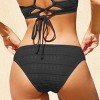 Women's Textured Low-Waist Swim Bikini Bottoms - Cupshe - 3 of 4