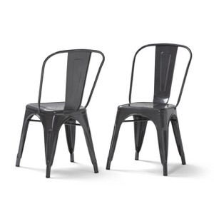 Freya Metal Dining Side Chair Set of 2 Gray - Wyndenhall