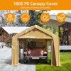 10'x20' Heavy-Duty Carport Canopy – Portable Garage Shelter with Removable Side Windows & 5 Access Doors, Waterproof Outdoor Storage for Vehicles - 2 of 4