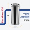 DuraVent DuraPlus 420 Stainless Steel Easy Installation Triple Wall Wood Burning Stove Pipe Connector to Vent Smoke and Exhaust, Silver - 2 of 4