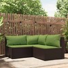 vidaXL 3-Piece Patio Lounge Set in Brown Poly Rattan - Weather-Resistant, Modurar Design with Comfy Cushions - Ideal for Garden, Outdoor and Patio - 2 of 4