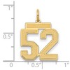 Black Bow Jewelry 14k Yellow Gold, Jersey Collection, Medium Number 52 Pendant - 2 of 3