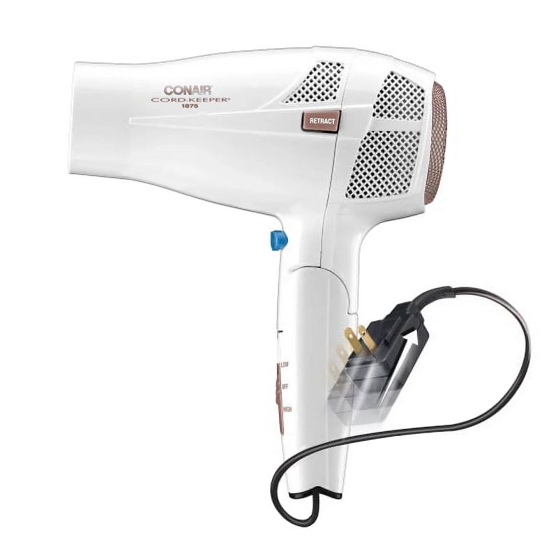 Conair Double Ceramic 2 Speed 1875 Watt Compact Hair Dryer in White and Rose Gold, 1 of 8