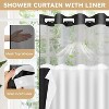 LunaLulinlk No Hook Black Boho Tufted Hotel Shower Curtain - 3 of 4