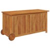 VidaXL Patio Storage Box with Wheels 44.5"x19.7"x22.8" Solid Wood Acacia - 3 of 4