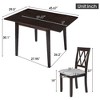 TiramisuBest 5psc Counter Height Dining Table Set with One Faux Marble Top Dining Table and Four Velvet-Upholstered Chairs,Black - 3 of 4
