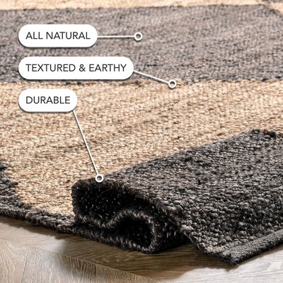 Handmade Black and Beige Cotton Jute Area Rug 3' x 5'