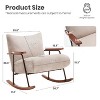 CAVINAS Mid-Century Rocking Chair with Walnut Wood Arms, Upholstered Lounge Accent Chair with Metal Frame and Support Foam - 4 of 4