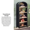 76" Modern Open Arched Console Bookshelves,5-Tier Wooden Kitchen Utensil Storage Rack,Display Bookshelf for Bedroom Living Room-Baofuwish - 3 of 4