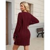 Coolmee Womens Sweater Dress Long Sleeve Crewneck Casual Slim Fit Pullover Knit Sweater Dresses with Side Button - 4 of 4