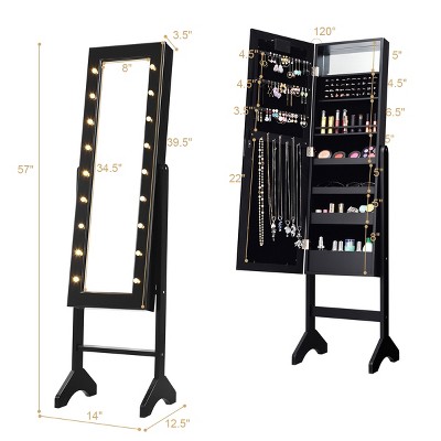 Mirror Jewelry Boxes Target, Black Stand Up Mirror Jewelry Box