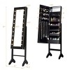 Costway Mirrored Jewelry Cabinet Organizer 18 LED lights White Brown Black - 2 of 4