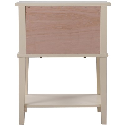 Newton Beige 2-Drawer Solid Wood Nightstand with Open Shelf