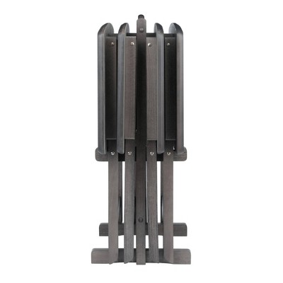Oyster Gray 5-Piece Transitional Snack Table Set with Storage Stand