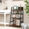 3-Tier Ladder Industrial Bookshelf with Metal Frame - 2 of 4