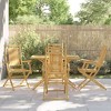 vidaXL Patio Dining Set Garden Outdoor Table and Chair Furniture 5 Piece Bamboo - 2 of 4