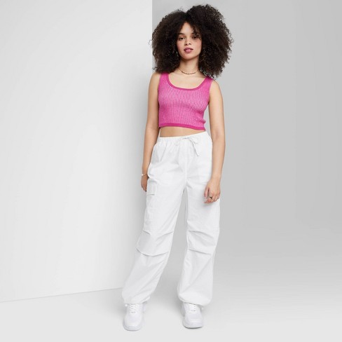 Women's Low-rise Parachute Cargo Pants - Wild Fable™ White Xxs : Target
