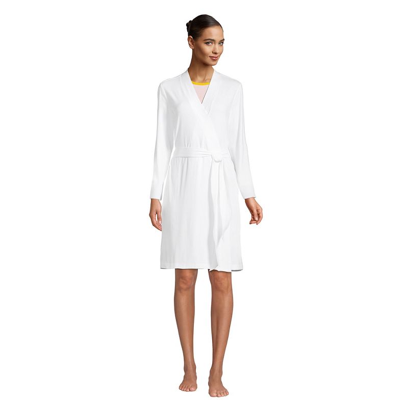 Lands' End Women's Cotton Blend Above the Knee Length Robe, 1 of 5