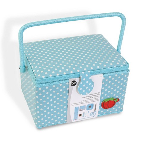 Dritz Large Sewing Basket Kit Aqua Dots : Target