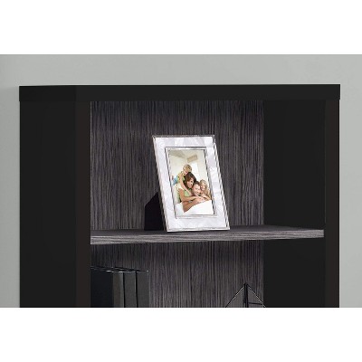 Contemporary Black and Gray Laminate 48" Adjustable Bookshelf