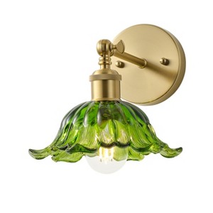 Dewdrop Vintage Style Green Glass Wall Sconce Vanity Light ETL Certified Decorative Fixture for Bathroom - 1 of 4