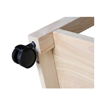 Unfinished Parawood Butcher Block Microwave Cart with Storage