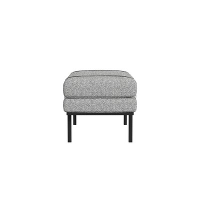 Modern Cream Boucle Upholstered Bench with Black Metal Legs