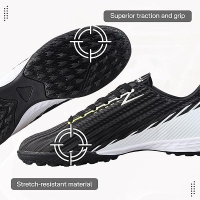 Vizari Men's Tesoro Turf Outdoor Soccer Shoes | for Teens and Adults - Black/White,6.5 — фото 5