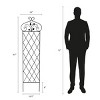 Garden Trellis for Climbing Plants - 63-Inch Decorative Lattice Metal Panel for Vines, Roses, Vegetables, Berries, and Flowers by Pure Garden (Black) - 4 of 4