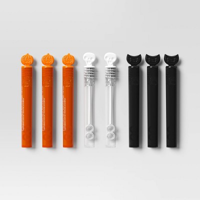 8ct Cat Skull Pumpkin Bubble Sticks - Hyde & Eek! Boutique : Cat, Skull, Pumpkin Toppers, Multicolor : Target
