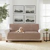 SureFit 68"x75" Alex Quilted Fur Furniture Protector Tan: Pet-Friendly Couch Cover, Machine Washable - 2 of 4