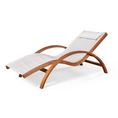 Bentwood Breeze Luxury Lounger with Wood Frame - Blue Wave