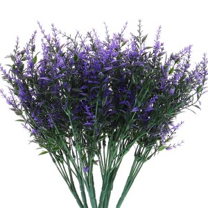 Unique Bargains Artificial Plastic Lavender Flowers Shrubs for Indoor Outdoor - 1 of 4