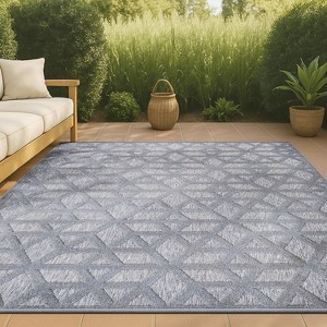Talaia Neutral Geometric Indoor/Outdoor Area Rug - JONATHAN Y - 1 of 4